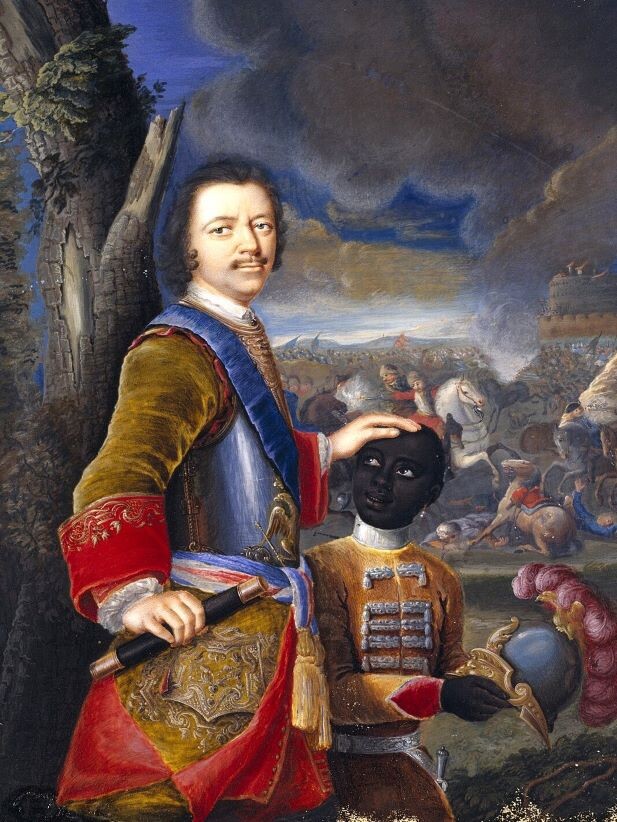 Царь Петр I с арапчонком