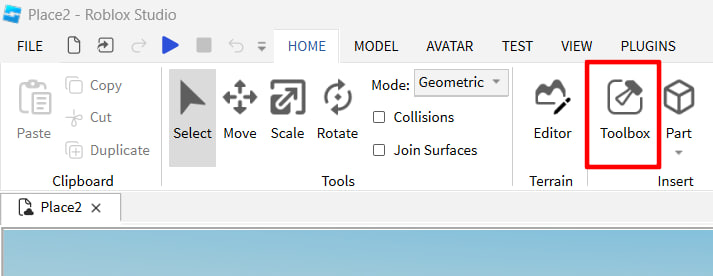 Скриншот. Где находится Toolbox.