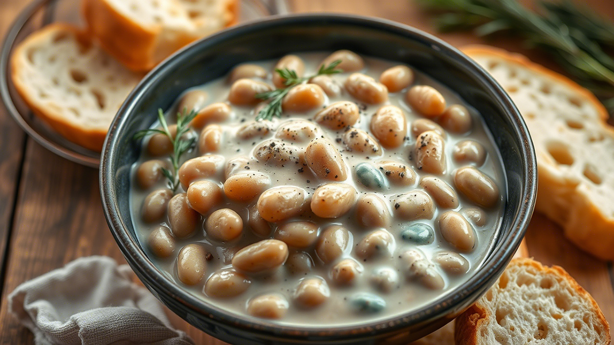 Фасоль в сливочном соусе