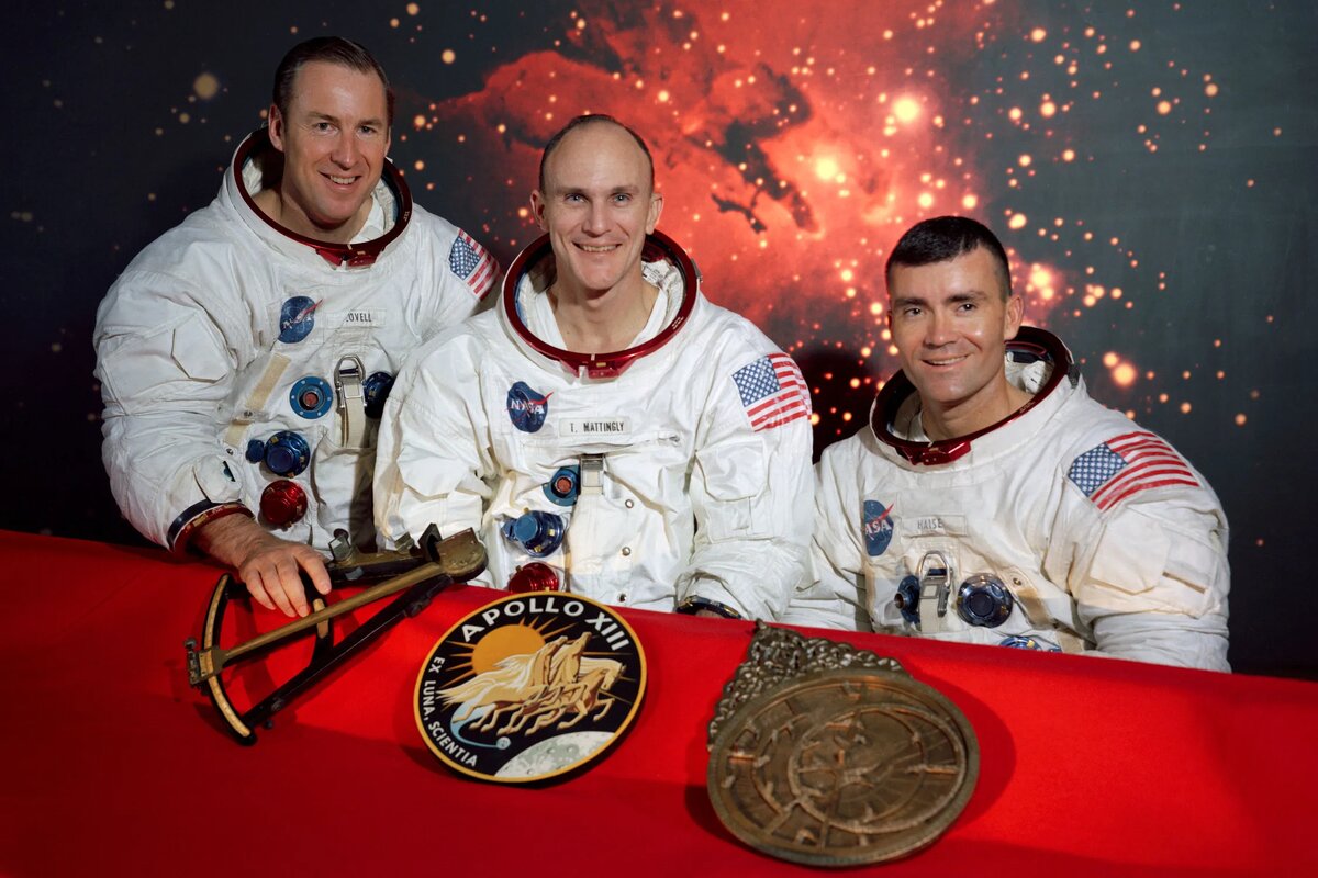 Первоначальный основной экипаж миссии «Аполлон-13»: (слева направо) Джеймс Ловелл, Томас Маттингли и Фред Хейз. (Фото НАСА)