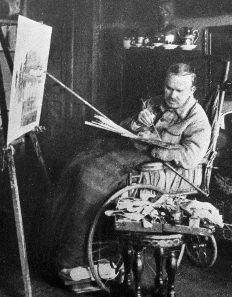 Борис Кустодиев за работой