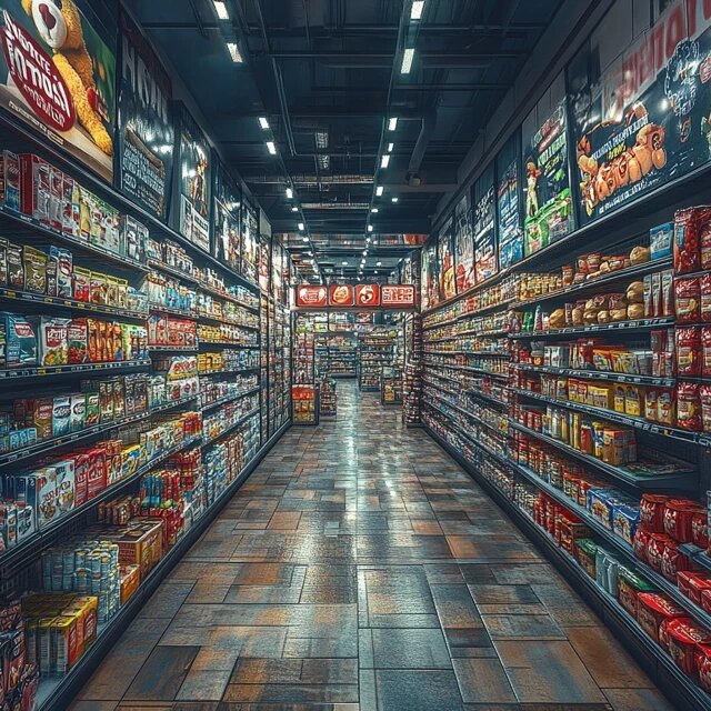 магазины наполнены переработанной едой 