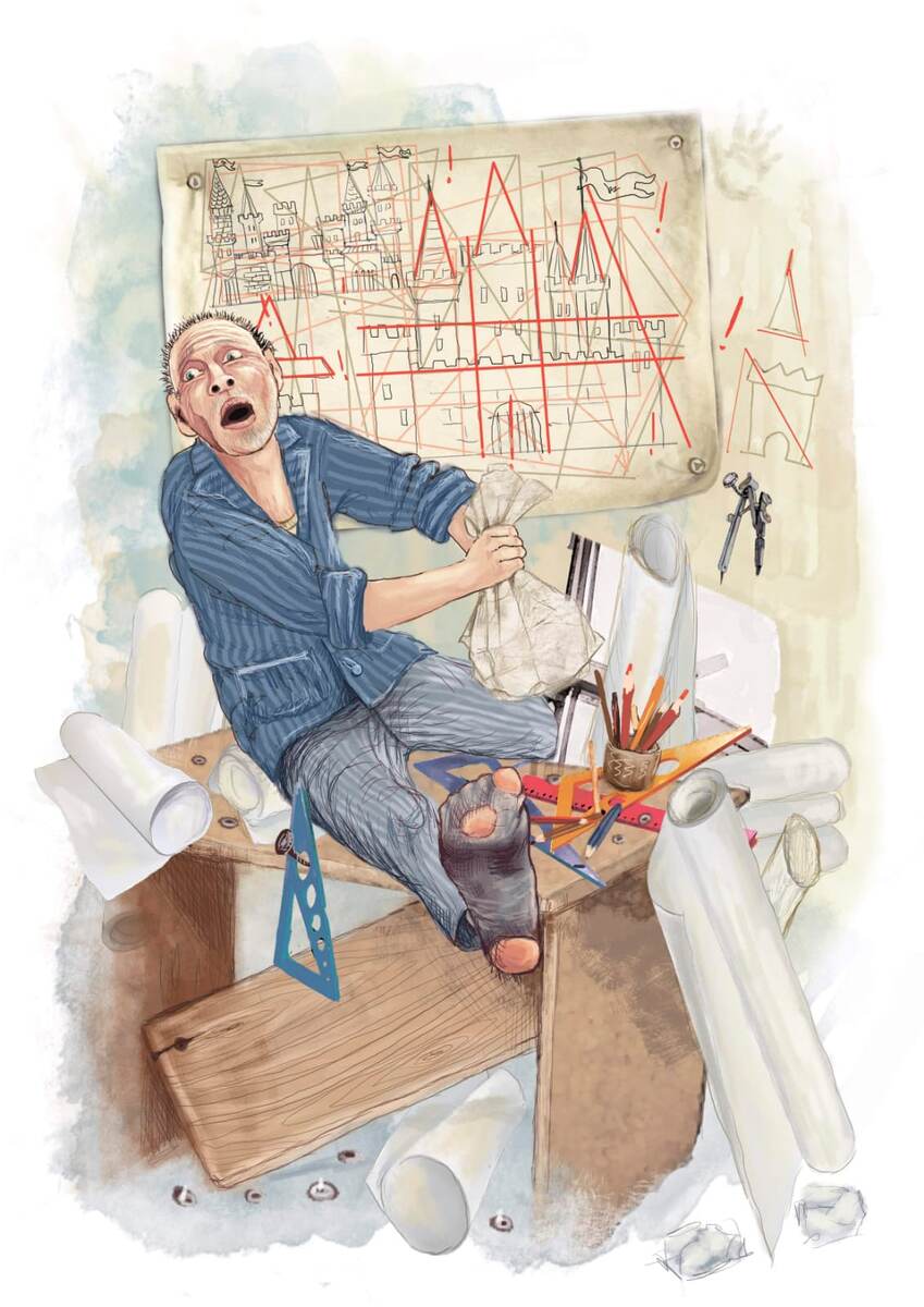 Архитектор Стройтреста Мир 1. Иллюстрация к повести Надежды Алленовой