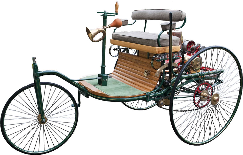 Benz Patent-Motorwagen — первый в мире автомобиль с двигателем внутреннего сгорания.