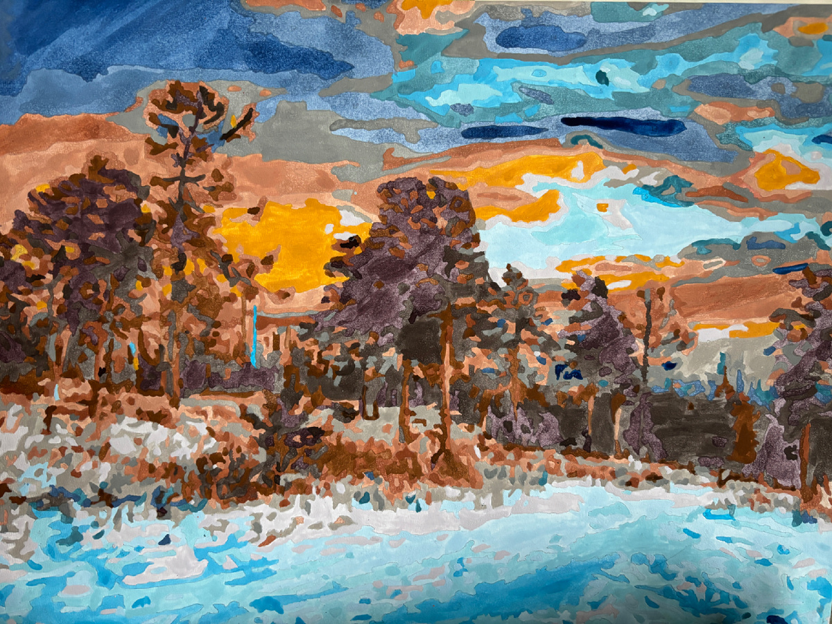 Фото автора. Взялась вот за свой успокоин - рисование по номерам. С лета не рисовала 