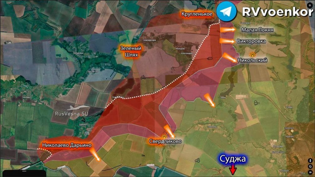    Карта спецоперации. Направления прорыва ВС РФ.
