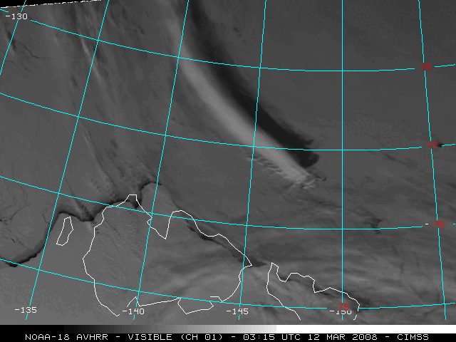 Спутник поймал парогазовый шлейф с острова Беннетта в 2008 году