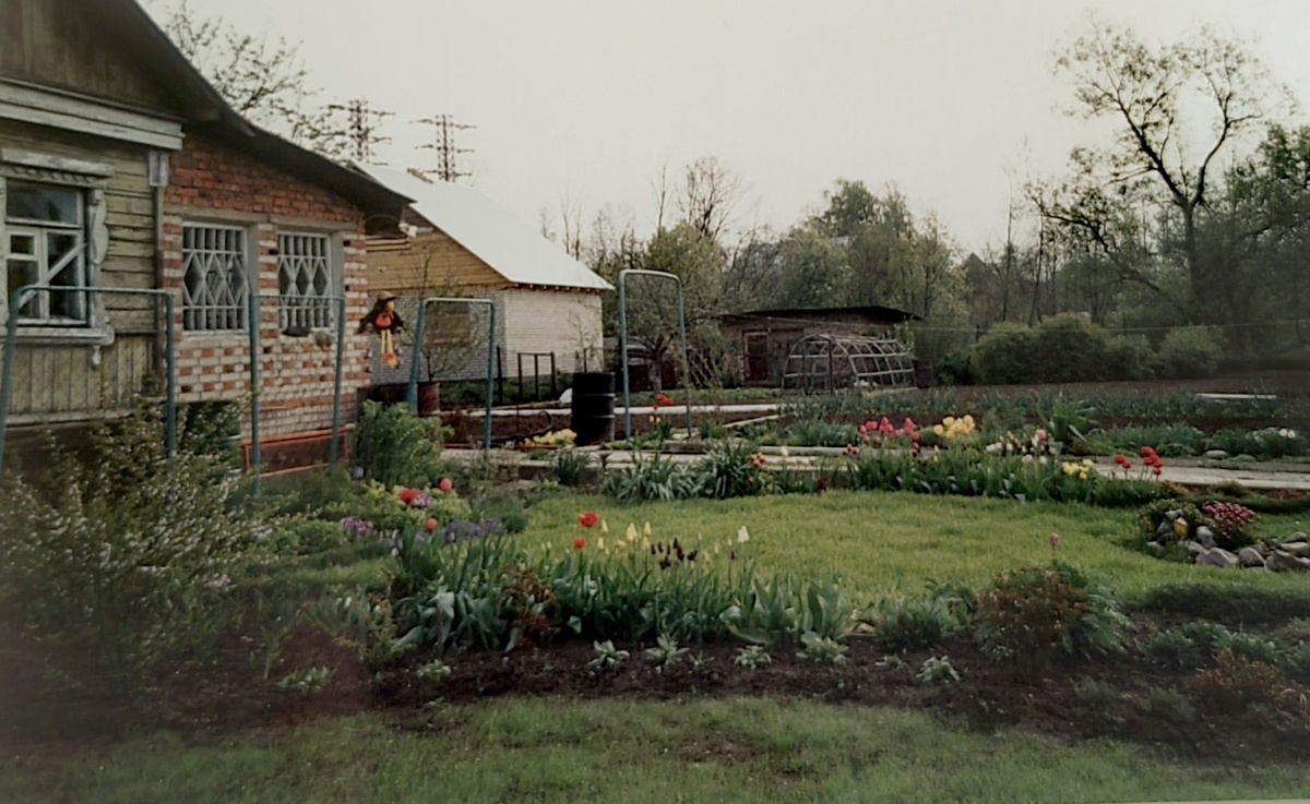 Мой самый большой и старый цветник. Начало его славной многолетней истории. Конец 90-х.