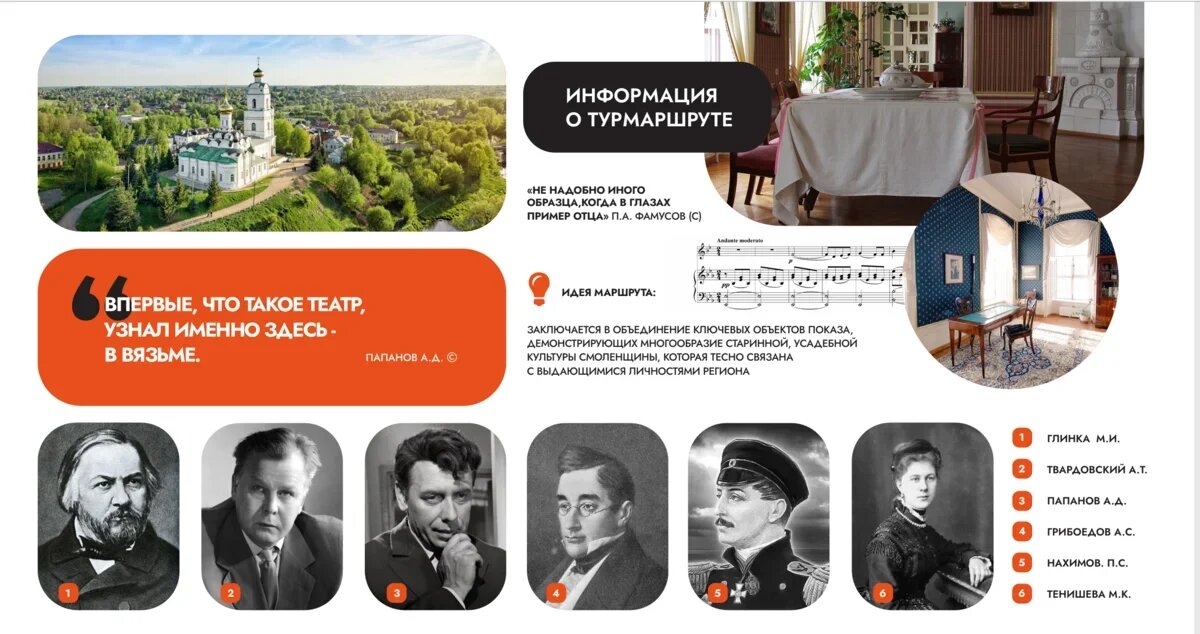    «Усадьбы и судьбы земли Смоленской» – новый национальный туристский маршрут. Фото: скриншот с презентации