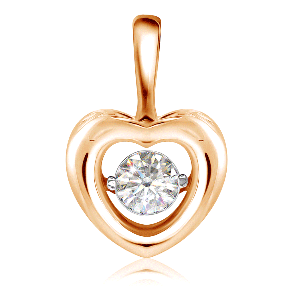 Романтичная натура — подвеска из красного золота с бриллиантом
