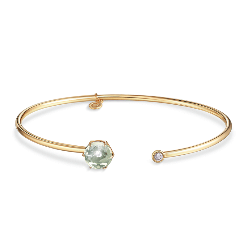 Любящей минимализм — браслет из жёлтого золота с аметистом и бриллиантами