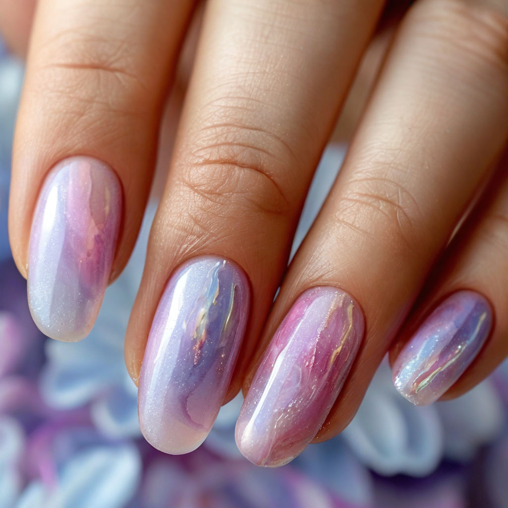 Маникюр «Акварельные разводы»