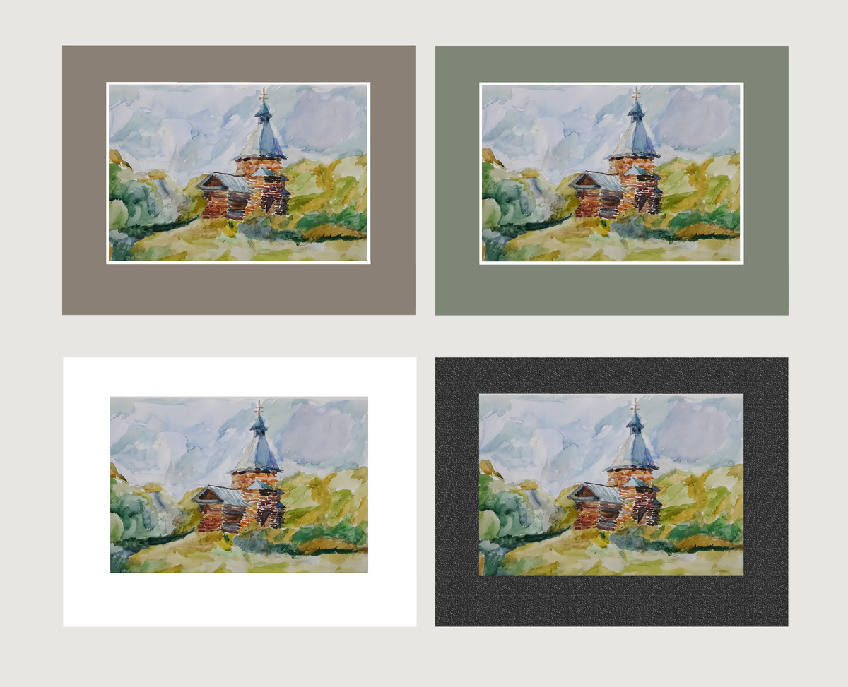 Можно выбрать вариант, который больше подойдет не только к работе, но и к тону стены, на которой она будет висеть. Фотография автора канала 