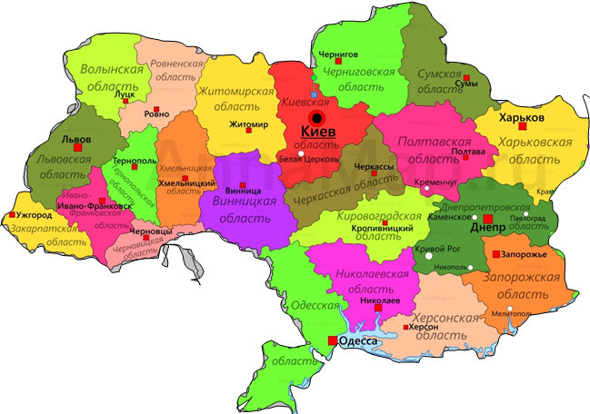 Это карта современной Украины