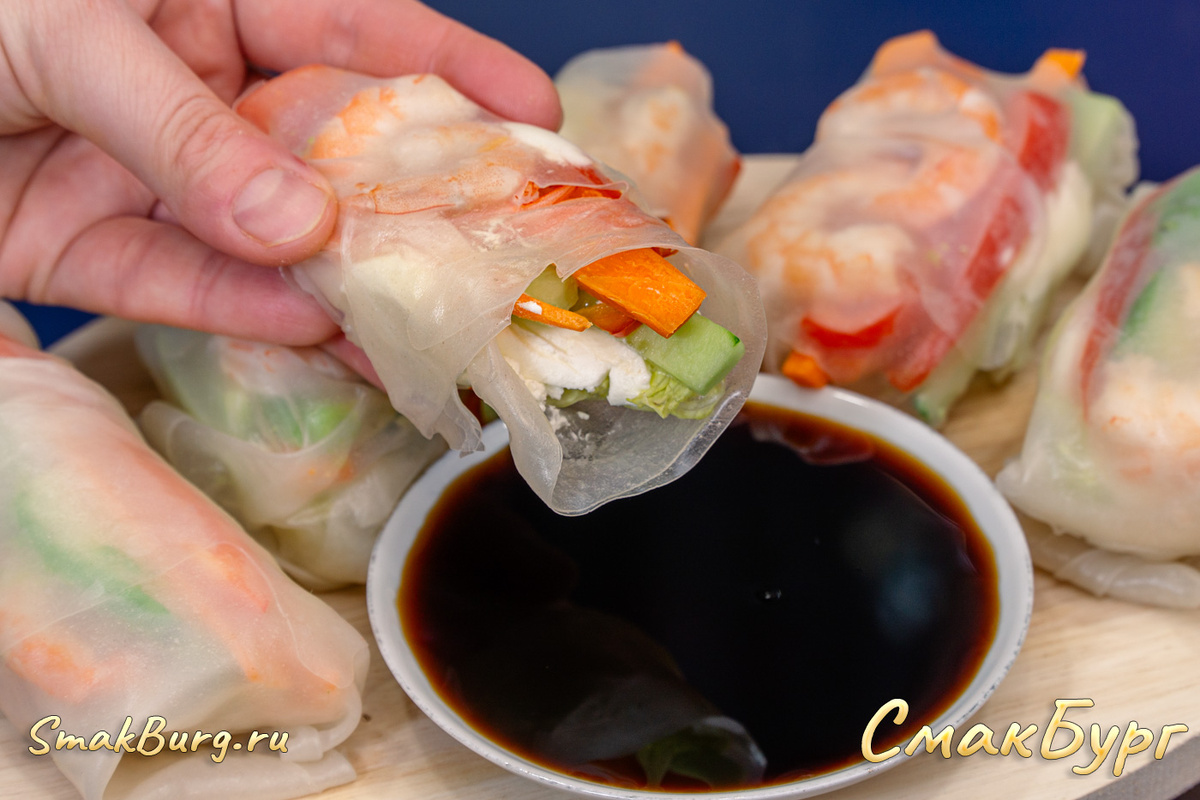 Весенние блинчики в азиатском стиле - простая и яркая закуска на ваш праздничный стол!