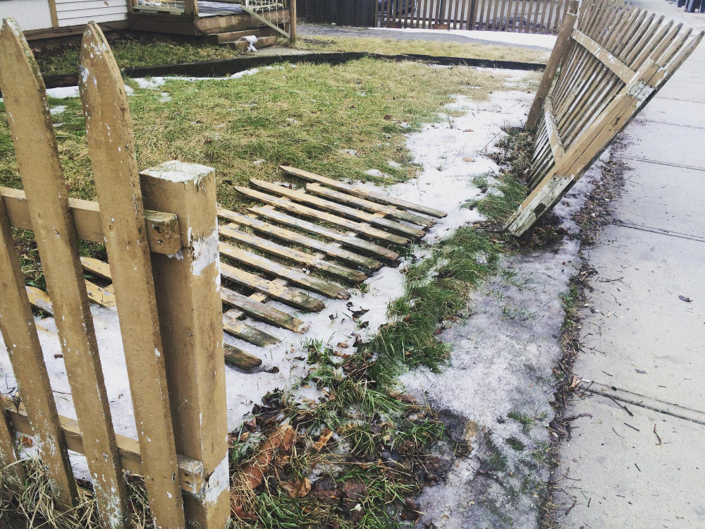 Скопление талых вод на садовом участке