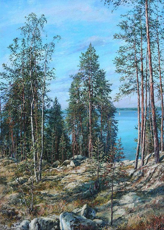 Алексей Зотов. Кедрозеро в Карелии. Холст, масло, 100х80.