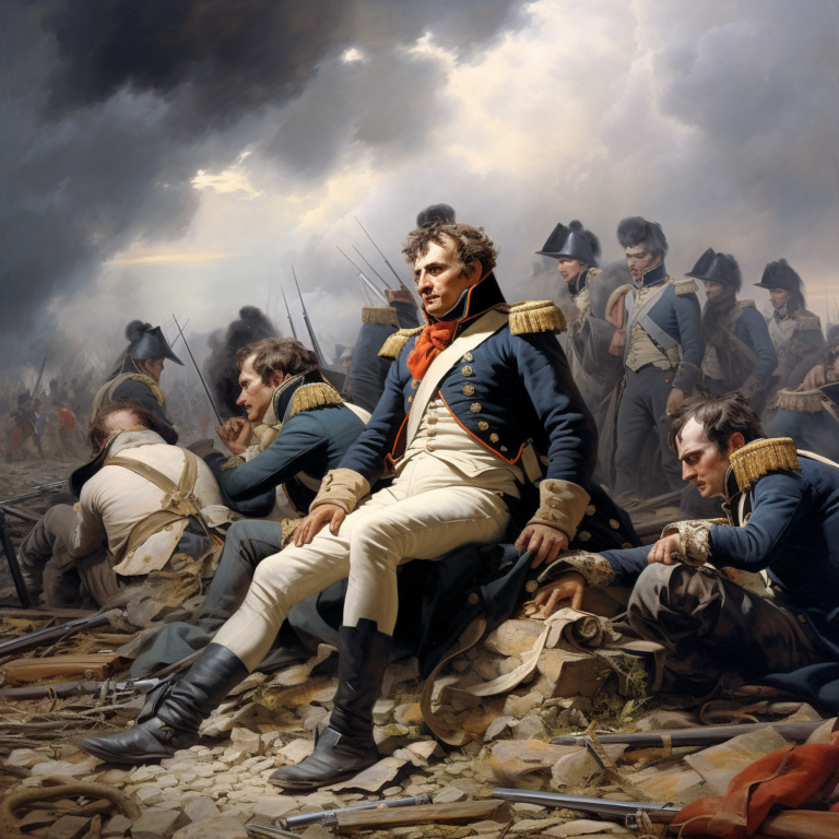 Император Франции Наполеон после сражения при Асперн-Эсслинге
