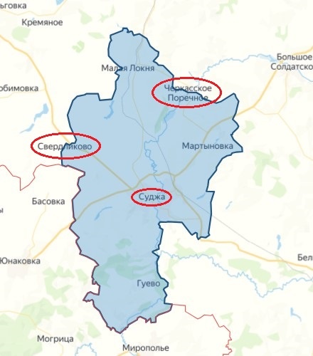   Карта СВО. Территории Курской области находящиеся в оккупации ВСУ, по версии проекта "lostarmour".