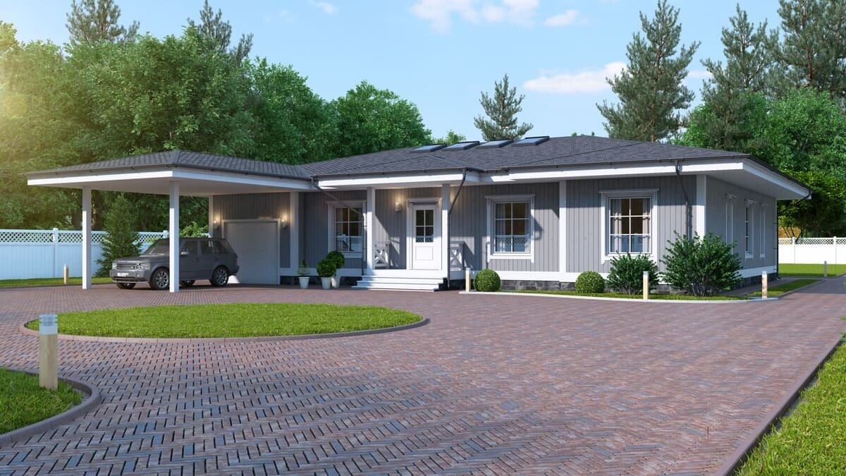 Одноэтажный загородный дом по проекту "Честер" компании NATURI