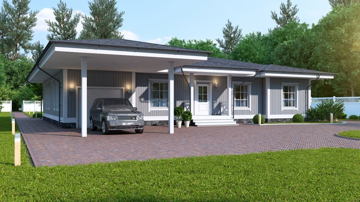 Загородный дом из вертикального бруса NATURI по проекту "Честер"