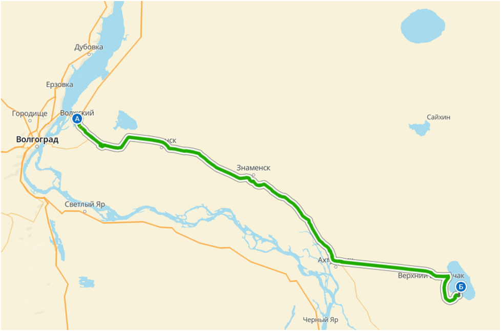 Вот так выглядел наш маршрут следования по навигатору.