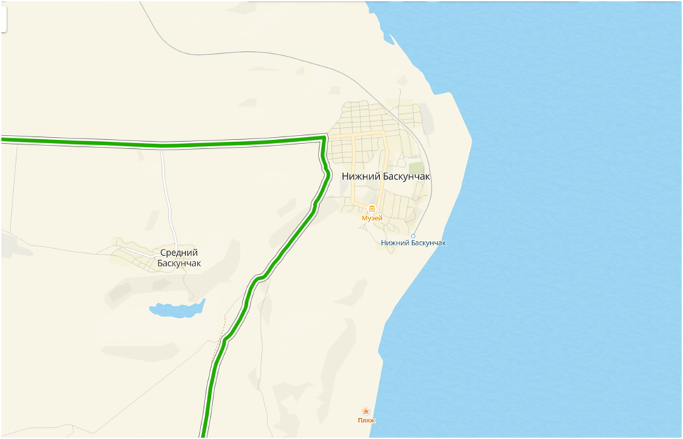 Берег озера Баскунчак у посёлка Нижний Баскунчак.