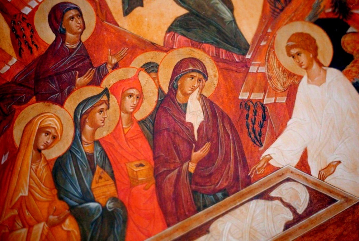 Жены-мироносицы у гроба Господня. Икона.