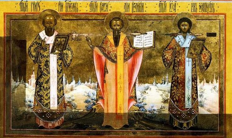 Три вселенских святителя (1815–1817). Из праздничного чина иконостаса поповской часовни в Хвалынске