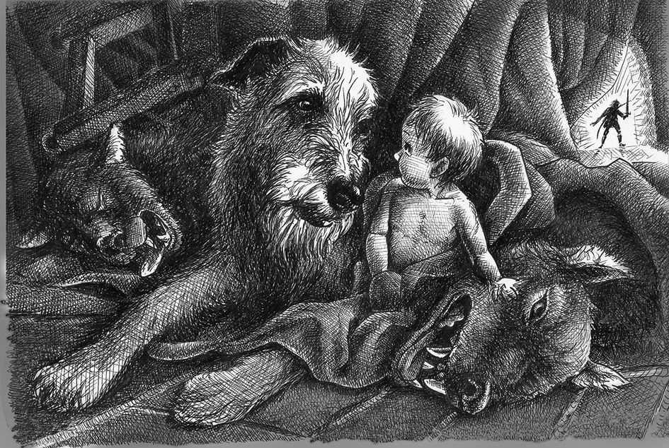 Ирландский волкодав Гелерт (картинка с сайта davidnbell.com).