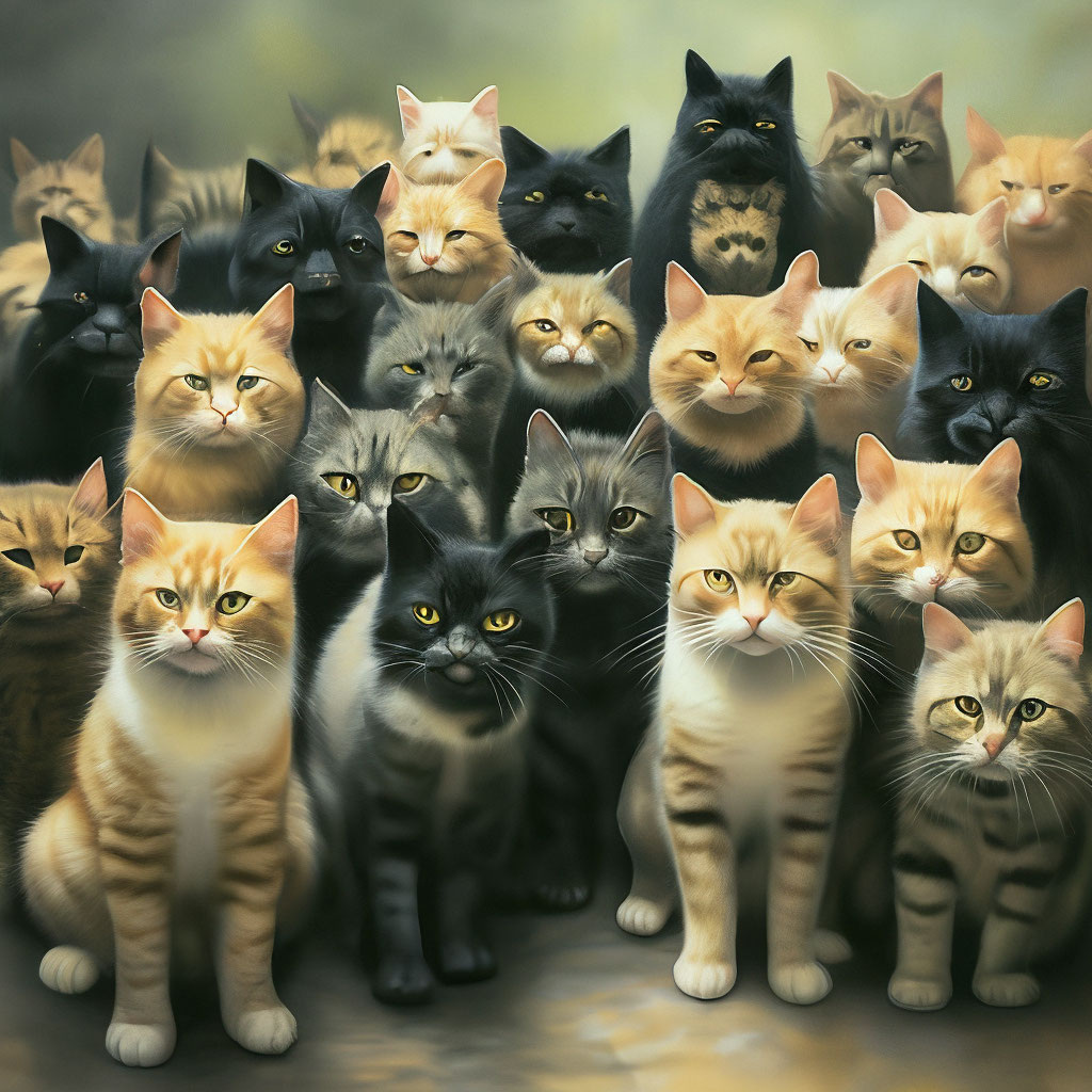 Конечно, это не кошки с моего двора. Абстрактный собирательный образ, потому что у меня нет привычки фотографировать кошек