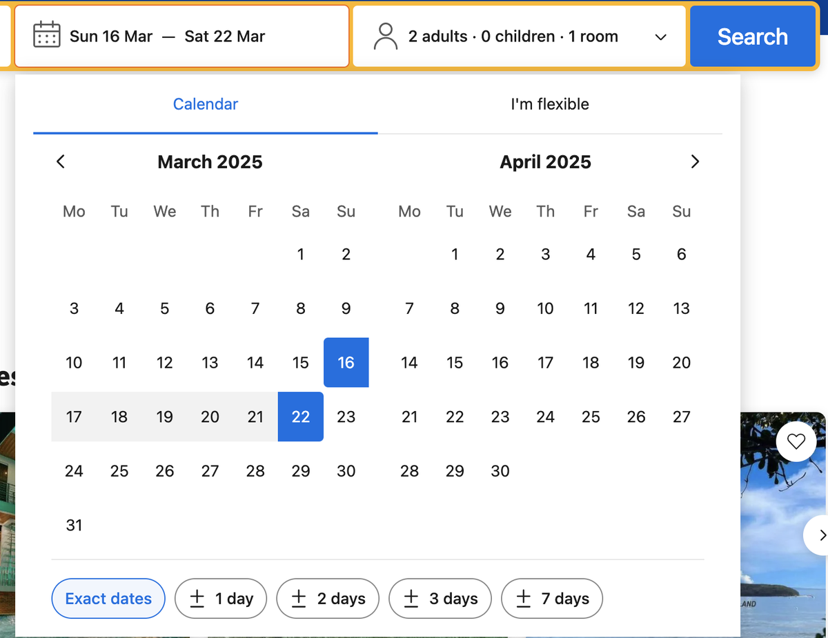 даты можно выбрать гибко