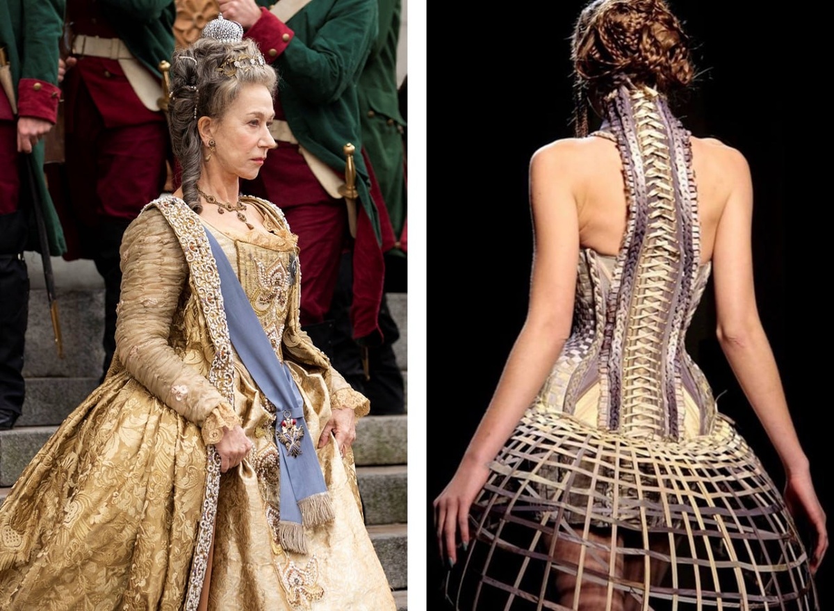 Хелен Миррен в роли Екатерины II в мини-сериале «Екатерина Великая», режиссёр Филип Мартин, 2019 // провокационный кутюр Жана-Поля Готье, 2010