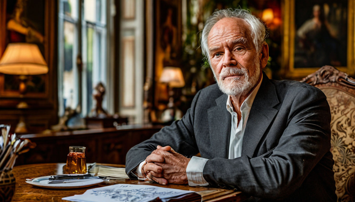 Сгенерировано при помощи сервиса Шедеврум. Джордж Сэмюэль Клейсон — американский писатель, основатель картографической компании