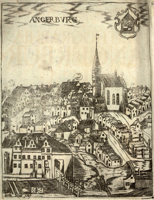 Город Ангербург, 1717 год. Источник: источник: polona.pl.