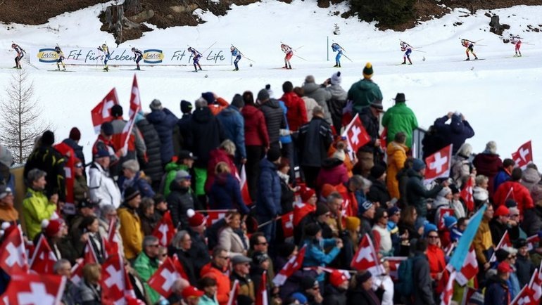    Смешанная эстафета на ЧМ по биатлону в Швейцарии. AFP