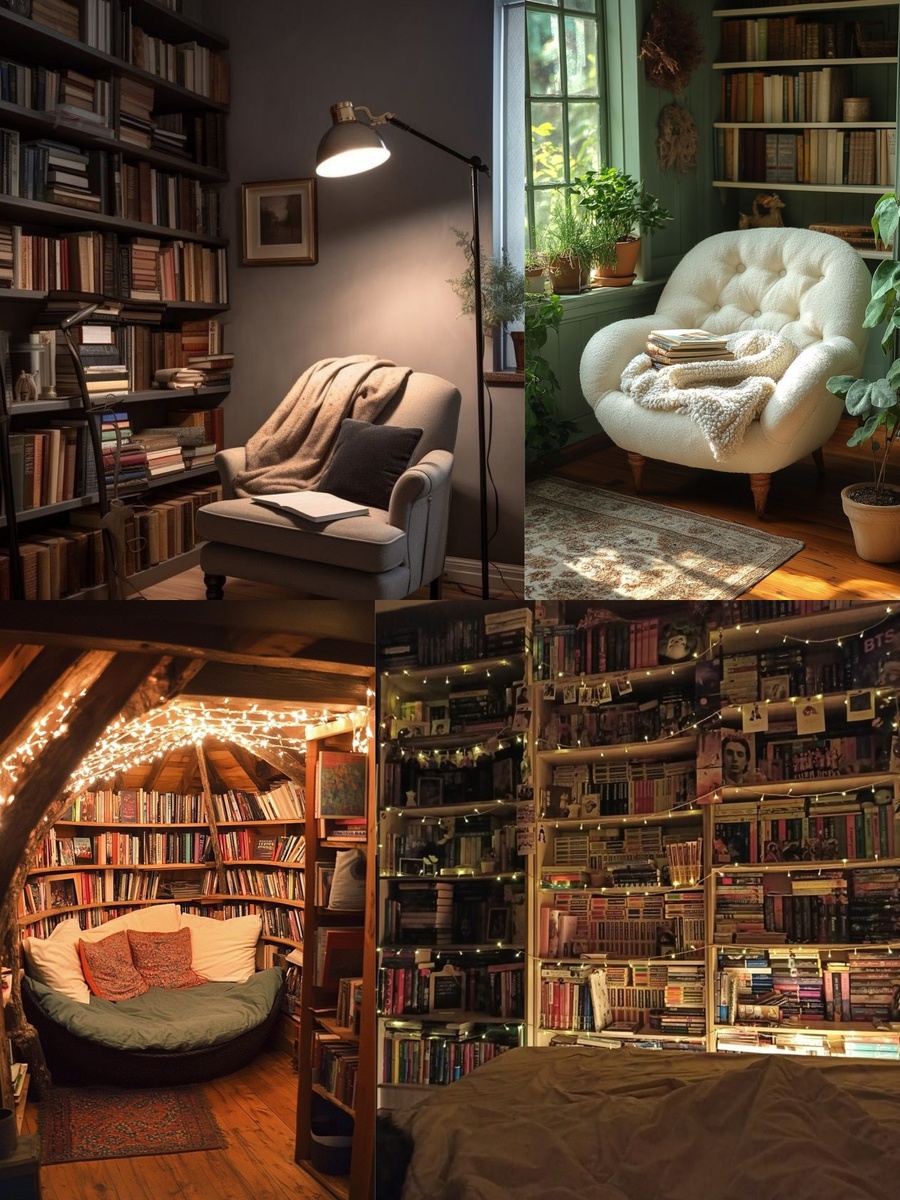 Примеры уютных мест для чтения 