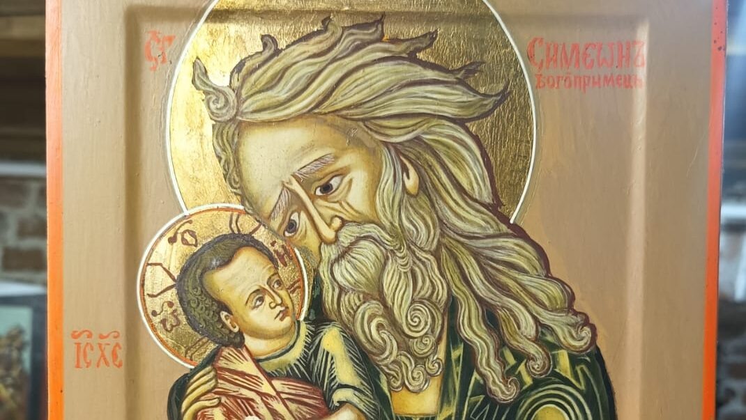    Художник Владимир Кобзарь поделился редкой иконой о Сретении, которую он написал в 2022 году. Фото из архива иконописца