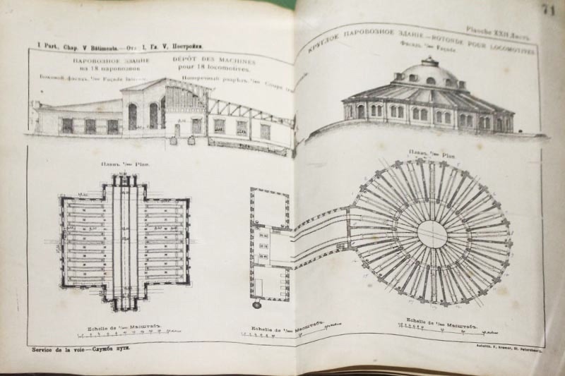 Эскиз здания депо в музее железнодорожного транспорта.