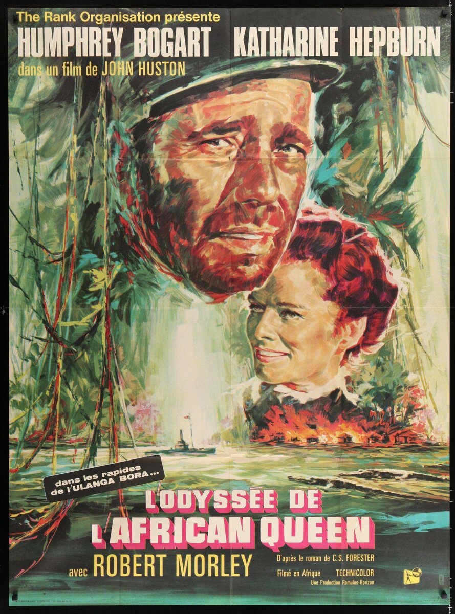 Африканская королева (1951). Режиссер Джон Хьюстон. Сценарий Джеймс Эйджи, Джон Хьюстон, Джон Колье