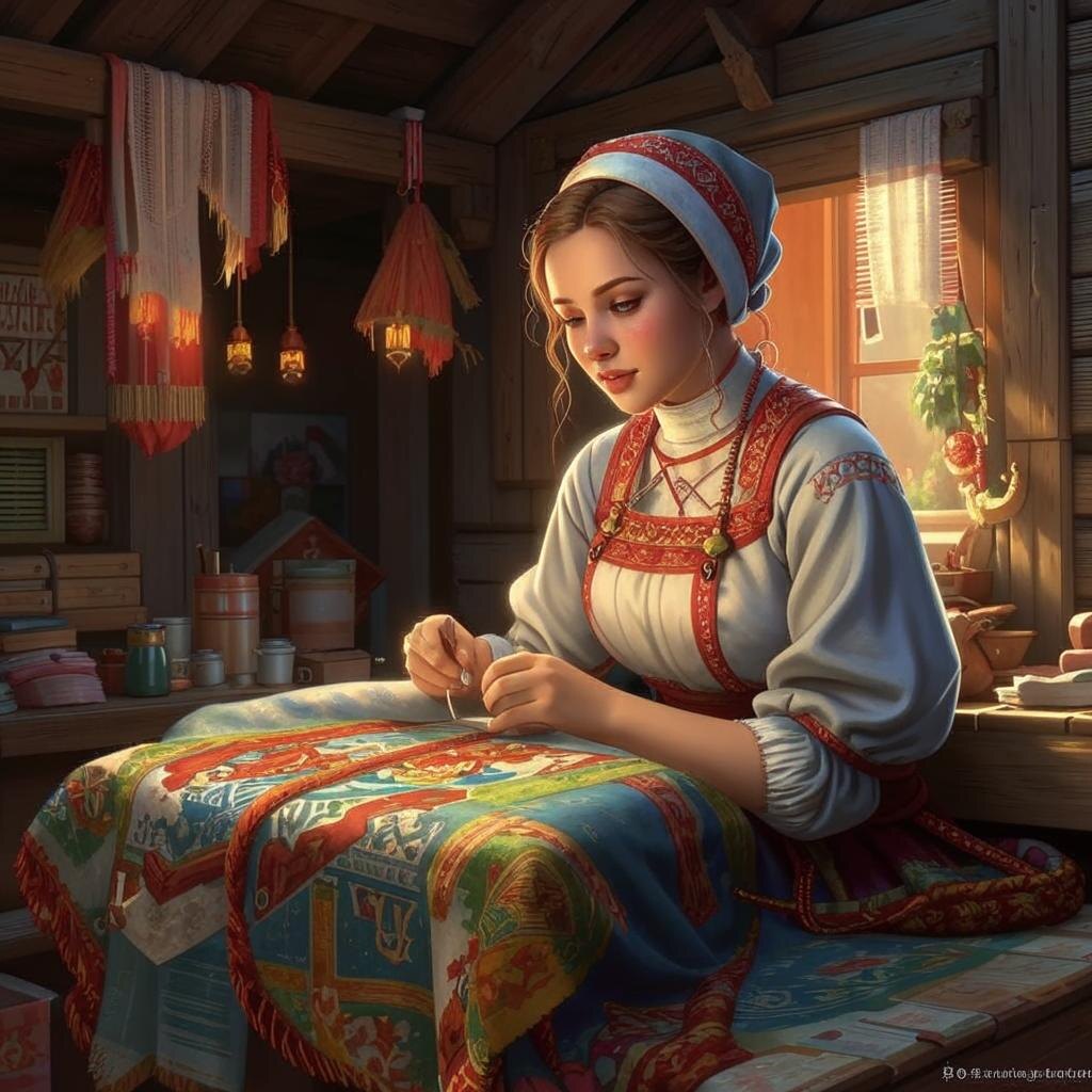 Нейросеть не в курсе, как выглядят вышивающие девушки😅 спустя полчаса генерации я сдалась: пусть будет эта