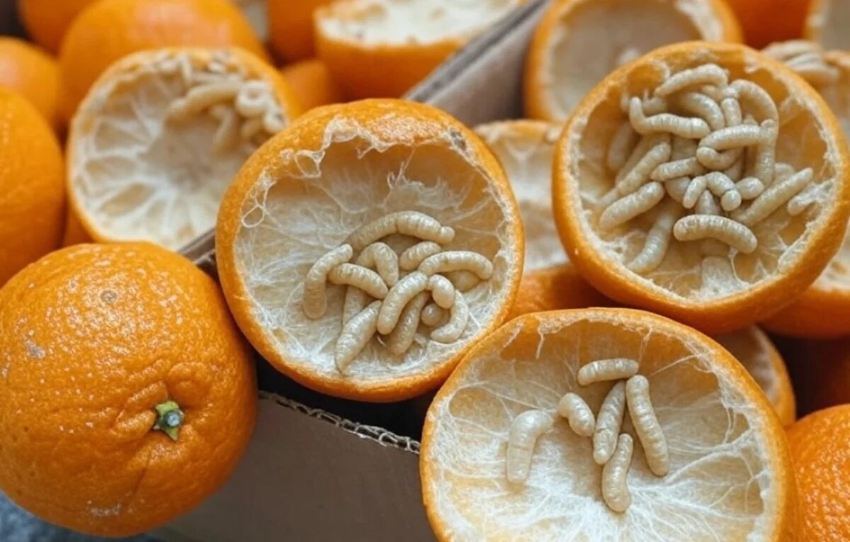    Личинки обнаружены в мандаринах для хабаровчан