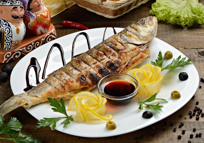 Сибас на гриле 