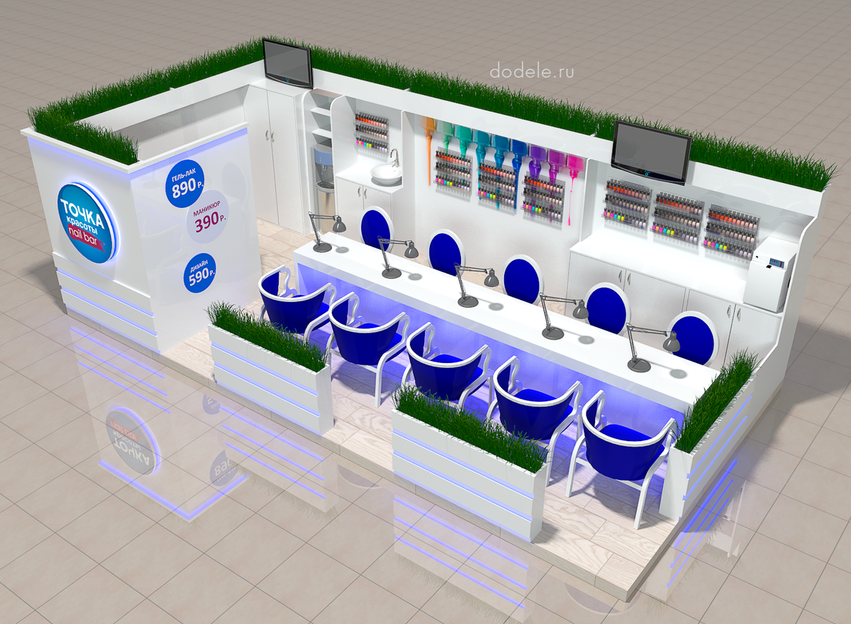 Нейл-бар с зоной педикюра. Дизайн - ООО Додель, dodele.ru