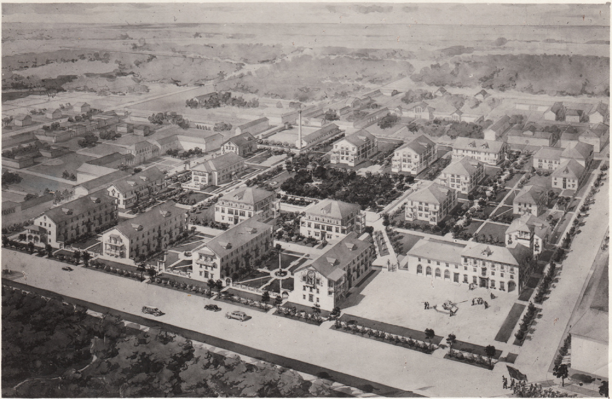 Проект поселка Главнефтегазстроя. Перспектива. Фотография из семейного архива М.Б. Карташова. 