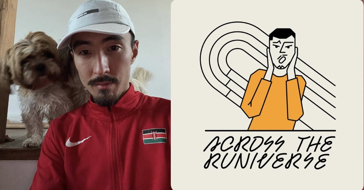 Константин Кан с собачкой (Источник: тгк Across_the_runiverse) и лого блога на всех платформах