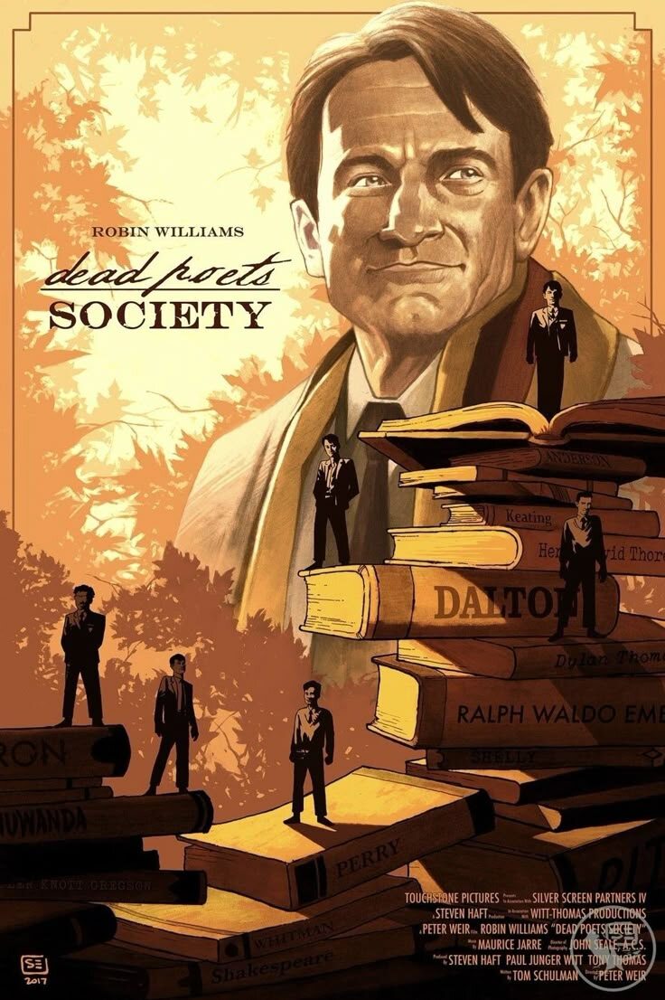 Постер к фильму "Общество мертвых поэтов" взят с Pinterest автор Matheus Lopes