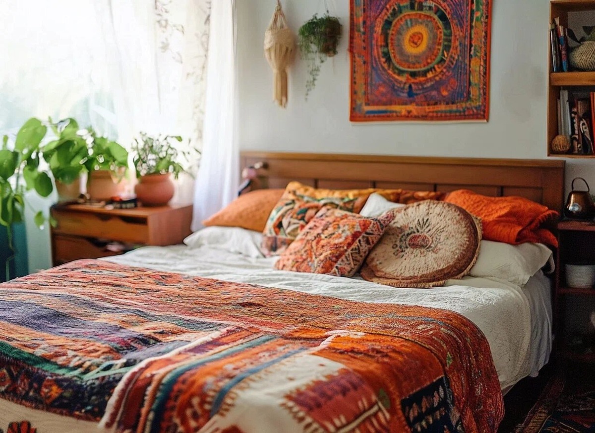 Спальня в стиле бохо-шик