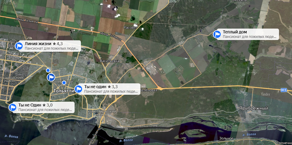 Точки на карте Тольятти. Без подписи ГБУ СО "ТОЛЬЯТТИНСКИЙ ДОМ-ИНТЕРНАТ"