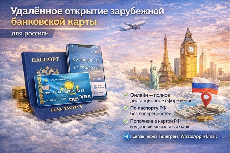 Удаленное открытие зарубежной банковской карты для россиян